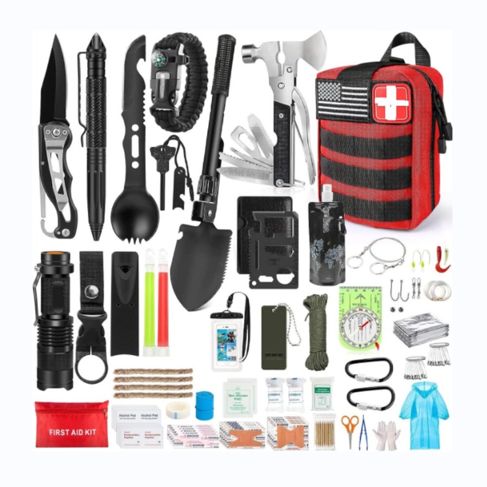 Professional Survival 235 Pcs Gear First aid Tool Gift for Men Camping Outdoor